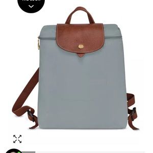 Longchamp Le Pliage Nylon Canvas Backpack Grey